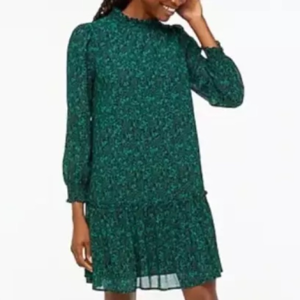 J. Crew Teal Floral Midi Dress